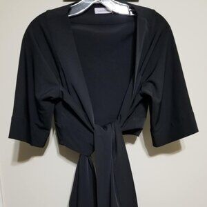 Calvin Klein Bolero Wedding Formal 12 Shrug Cover Black Elegant Luxury